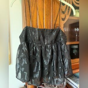 Black patterned going out top